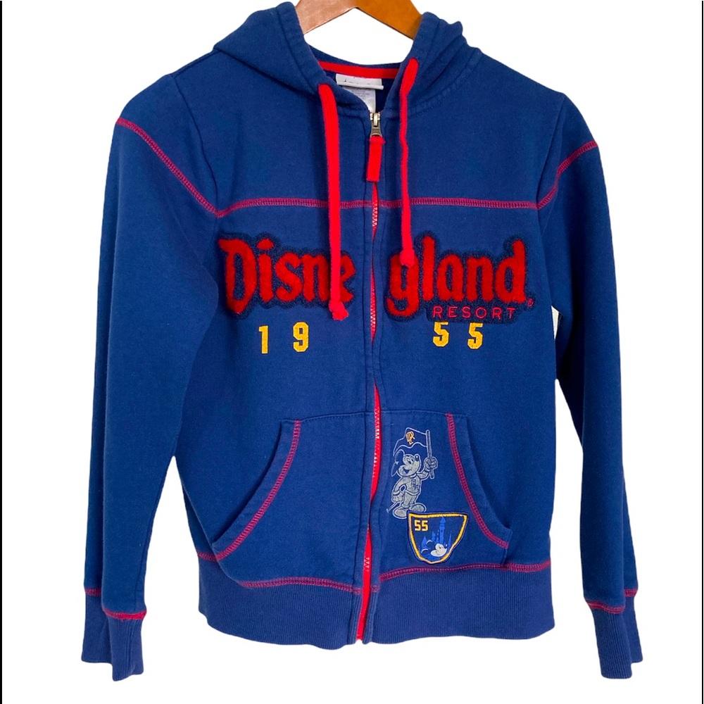 Disneyland Parks Sweatshirt Zip Hoodie Mickey Mouse Royal Blue Jacket Sm Unisex